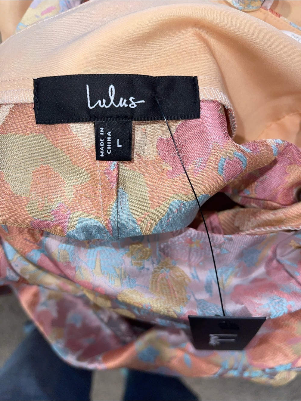 Pastel Floral Satin High-Low Dress - Picture 2 of 6